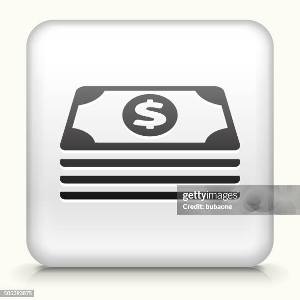square button with cash stack royalty free vector art - coin stack white background stock illustrations
