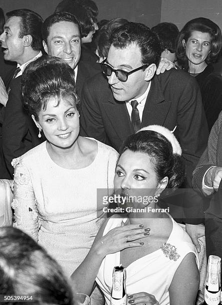 The Spanish actress Paquita Rico and Carmen Sevilla at the christening of Lolita, the daughter of Lola Flores, with Augusto Alguero Madrid, Spain.