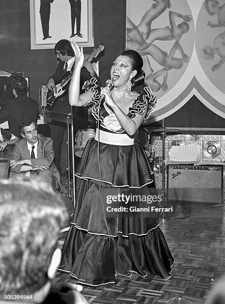 The Spanish actress and singer Paquita Rico during a performance Madrid, Spain.