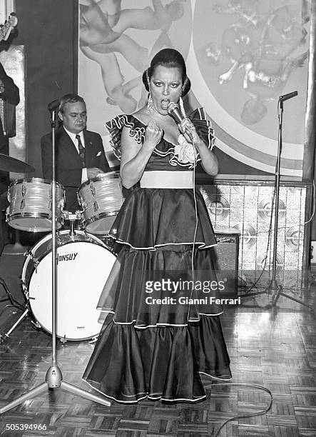 The Spanish actress and singer Paquita Rico during a performance Madrid, Spain.