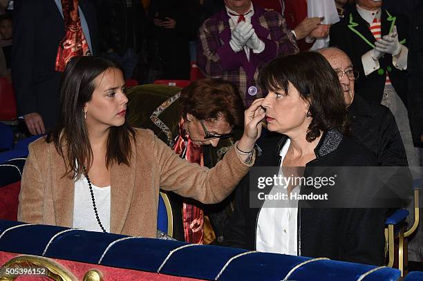 Princess Stephanie of Monaco and Pauline Ducruet attend the 40th International Circus Festival on January 17, 2016 in Monaco, Monaco.