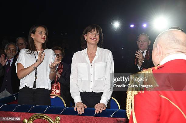Princess Stephanie of Monaco and Pauline Ducruet attend the 40th International Circus Festival on January 17, 2016 in Monaco, Monaco.
