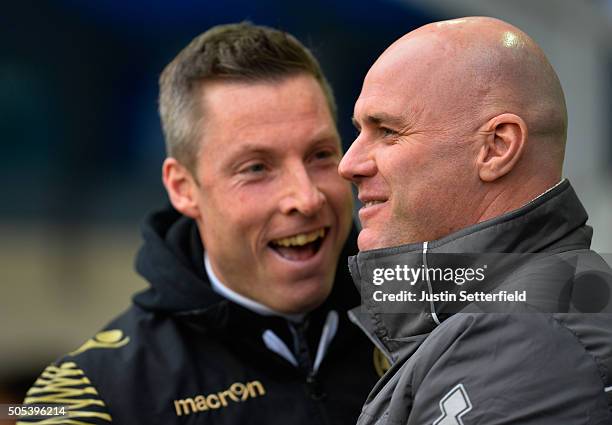 Robert Page Manager of Port Vale and Neil Harris Manager of Millwall FC ahead of the Sky Bet League One match between Millwall and Port Vale on...