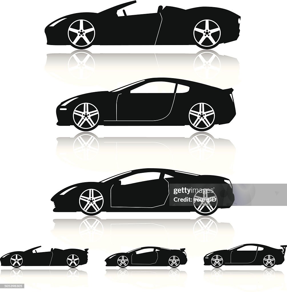 Super Cars Silhouettes