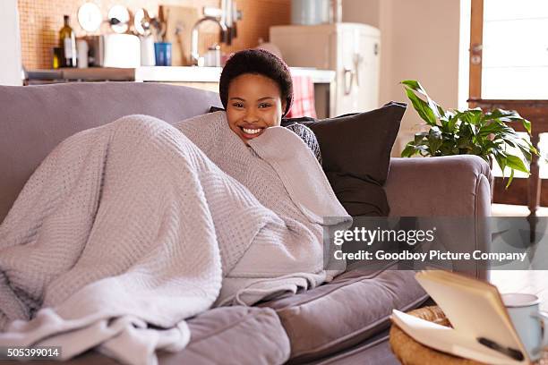 happiness is a day on the couch - blanket stock pictures, royalty-free photos & images