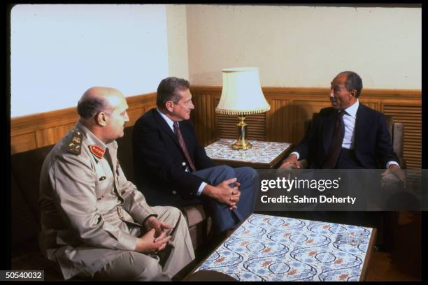 Gen. Kamal Hassan Ali, Ezer Weizman & Egyptian Pres. Anwar Sadat