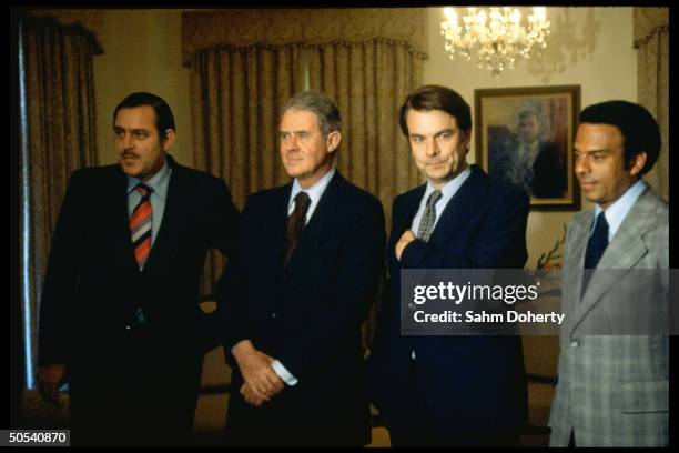 Secretary of State Cyrus Vance , British Foreign Secretary Dr. David Owen ,American civil rights activist Andrew Young and South African Foreign...