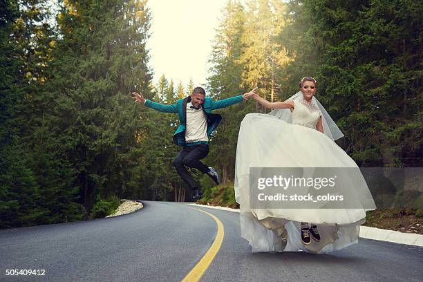 feeling the joy together - wedding couple laughing stock pictures, royalty-free photos & images