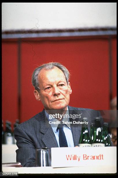 Former West German Chancellor Willy Brandt at Social Democratic Party congress.