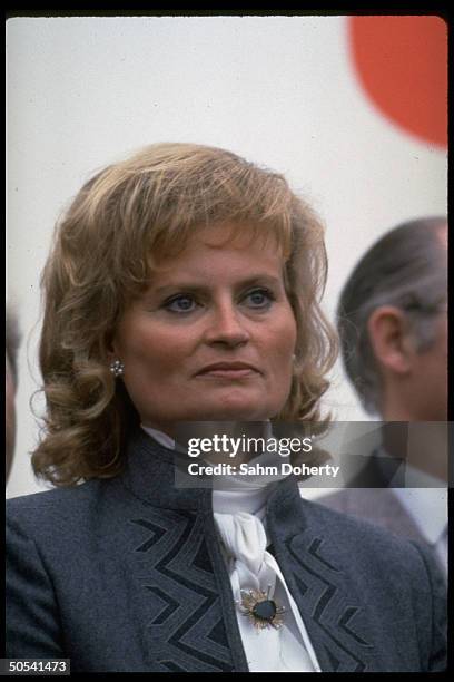 Hannelore Kohl, wife of West German Chancellor Helmut Kohl, at Christian Democratic Union Labor Picnic.