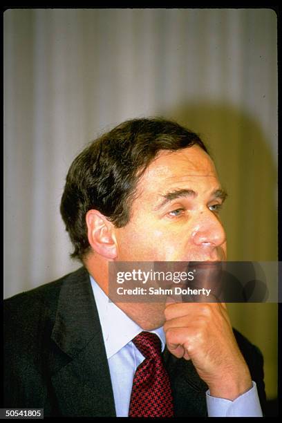 Home Secretary Leon Brittain at BBC Press Conference, re banned television film on Northern Ireland.