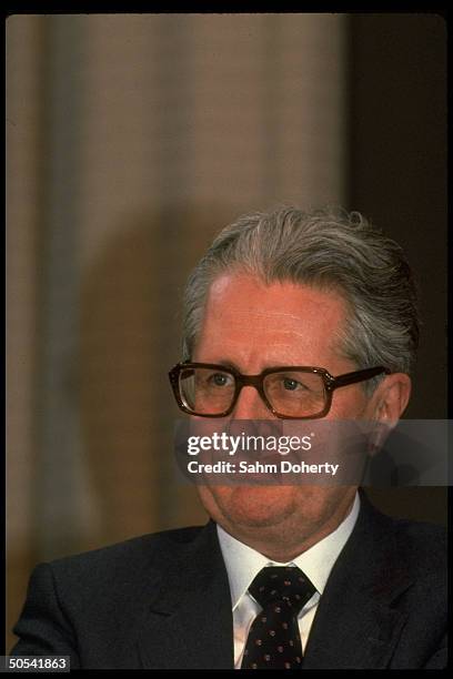 Hans Jochen Vogel, the Social Democratic Party candidate for Chancellor, campaigning for election.