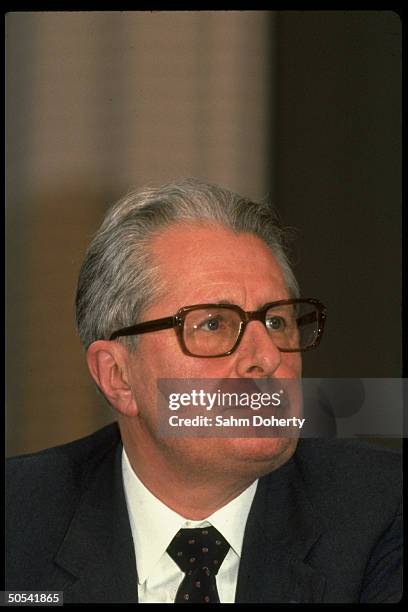 Hans Jochen Vogel, the Social Democratic Party candidate for Chancellor, campaigning for election.