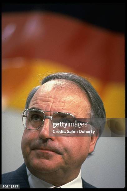 West German Chancellor Helmut Kohl campaigning for re-election.