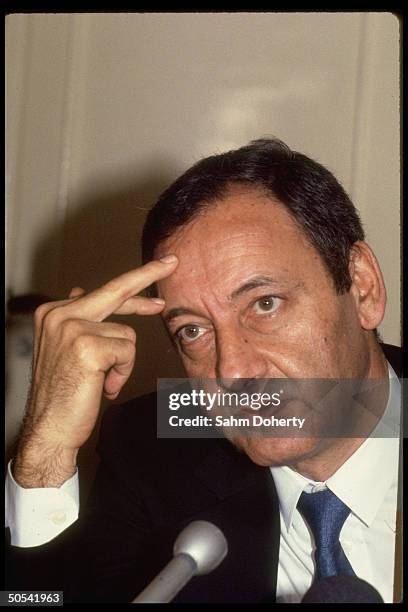 Shiite Moslem Amal leader Nabih Berri announcing Amal & PSP Militias will turn over with Beirut to Lebanon army 6th brigade.