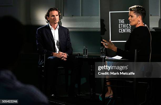 Journalist Tracey Holmes interviews former Essendon coach James Hird who speaks for the first time about the Essendon doping scandal at The Ethics...