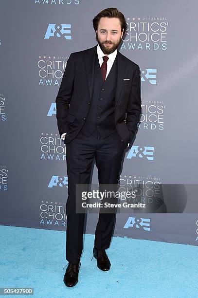 Actor Vincent Kartheiser attends the 21st Annual Critics' Choice Awards at Barker Hangar on January 17, 2016 in Santa Monica, California.