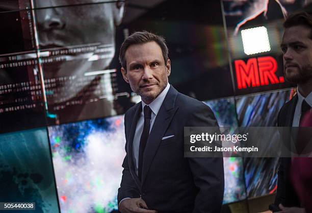 Actor Christian Slater attends the 21st Annual Critics' Choice Awards at Barker Hangar on January 17, 2016 in Santa Monica, California.