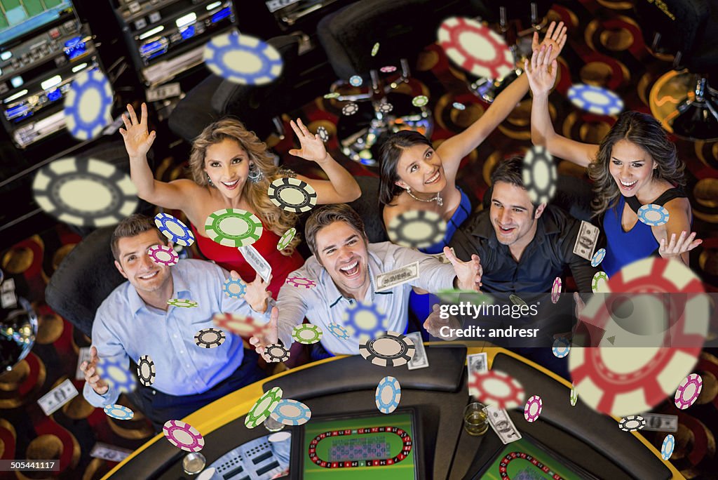 People winning at the casino