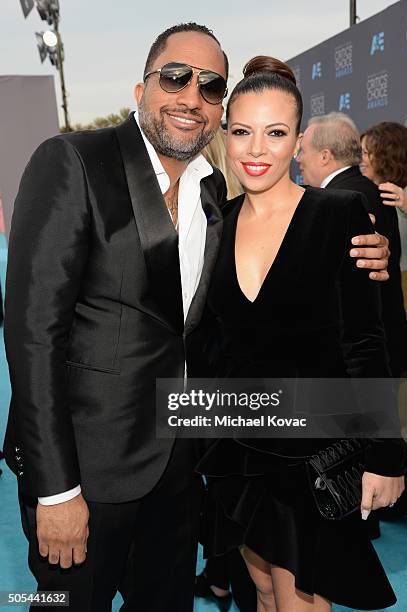 Writer/producer Kenya Barris and Dr. Rainbow Edwards-Barris attend the 21st Annual Critics' Choice Awards at Barker Hangar on January 17, 2016 in...