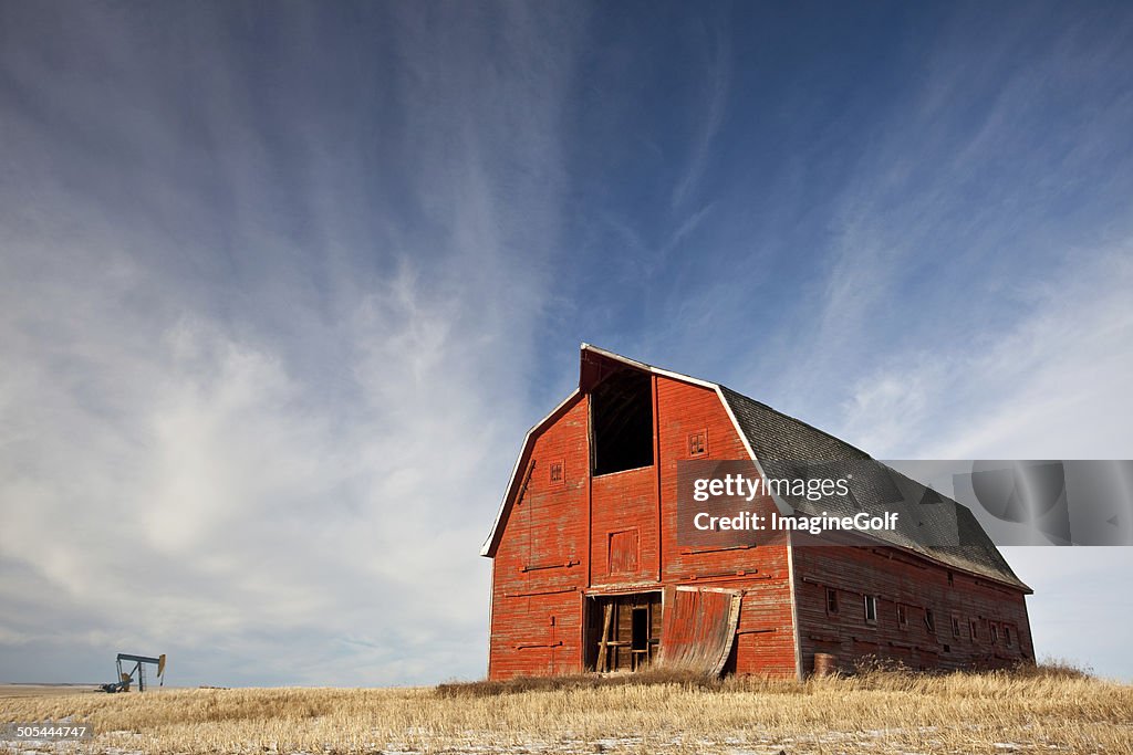 Old Red Barn on the Prairie