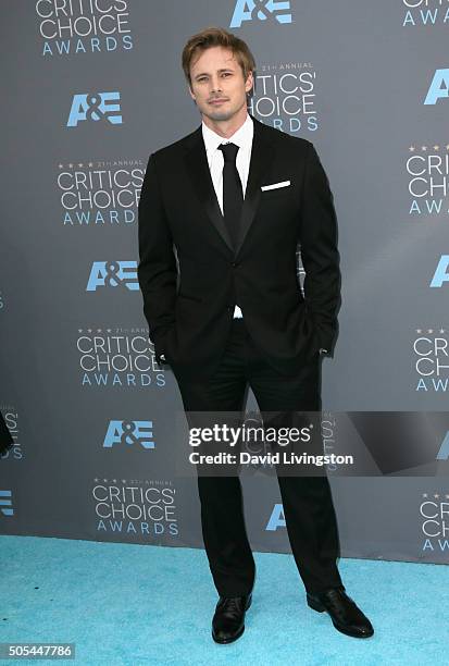 Actor Bradley James attends The 21st Annual Critics' Choice Awards at Barker Hangar on January 17, 2016 in Santa Monica, California.