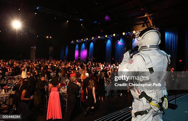 Host T. J. Miller speaks onstage during the 21st Annual Critics' Choice Awards at Barker Hangar on January 17, 2016 in Santa Monica, California.