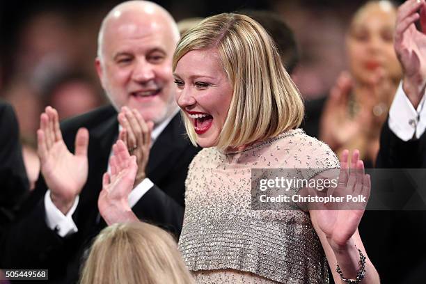 Actress Kirsten Dunst attends the 21st Annual Critics' Choice Awards at Barker Hangar on January 17, 2016 in Santa Monica, California.