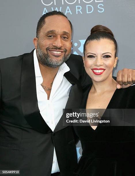 Writer/producer Kenya Barris and Dr. Rainbow Edwards-Barris attend The 21st Annual Critics' Choice Awards at Barker Hangar on January 17, 2016 in...