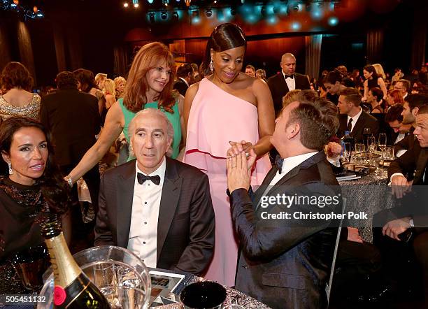 Actors Roma Downey, Niecy Nash and producer Mark Burnett attend the 21st Annual Critics' Choice Awards at Barker Hangar on January 17, 2016 in Santa...