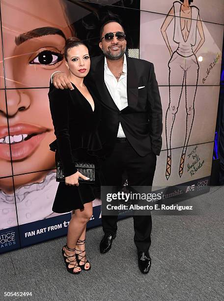 Producer Kenya Barris and Dr. Rainbow Edwards-Barris attend the 21st Annual Critics' Choice Awards at Barker Hangar on January 17, 2016 in Santa...