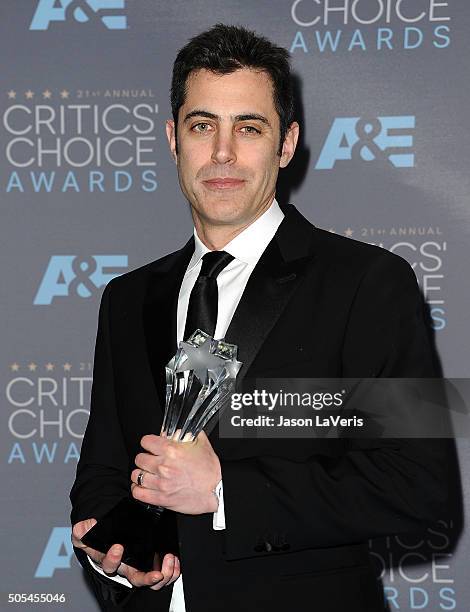 Screenwriter Josh Singer poses in the press room at the 21st annual Critics' Choice Awards at Barker Hangar on January 17, 2016 in Santa Monica,...