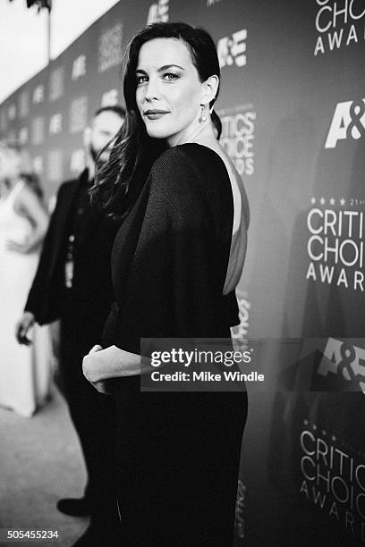 Actress Liv Tyler attends the 21st annual Critics' Choice Awards at Barker Hangar on on January 17, 2016 in Santa Monica, California.