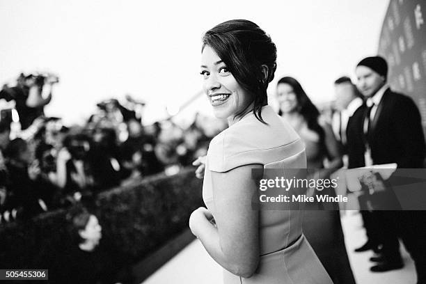 Actress Gina Rodriguez attends the 21st annual Critics' Choice Awards at Barker Hangar on on January 17, 2016 in Santa Monica, California.