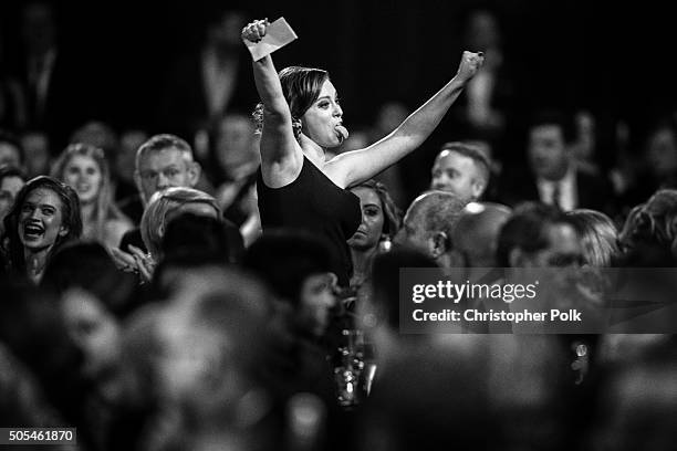 Actress Rachel Bloom attends the 21st Annual Critics' Choice Awards at Barker Hangar on January 17, 2016 in Santa Monica, California.