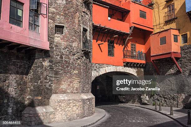 streetscape, guanajuato historic center - guanajuato stock pictures, royalty-free photos & images