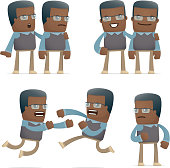 set of teacher character in different poses