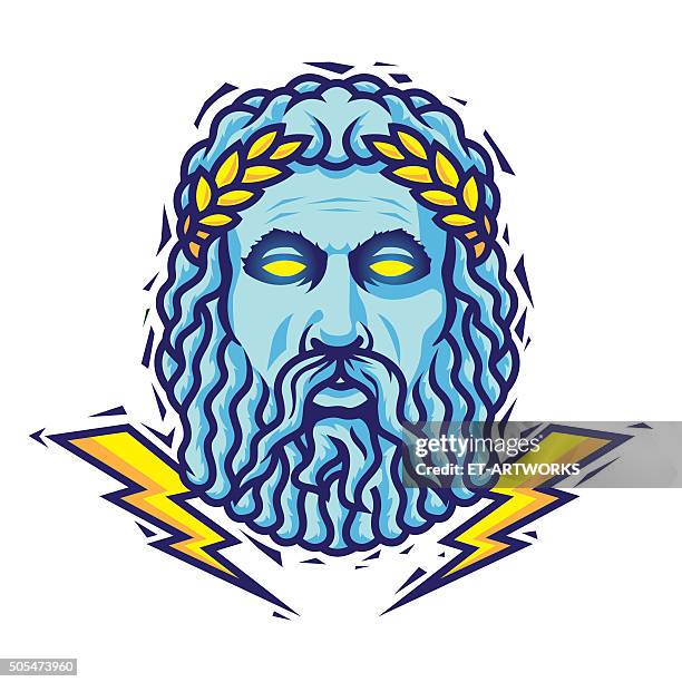 zeus. vektor - griechischer gott stock-grafiken, -clipart, -cartoons und -symbole