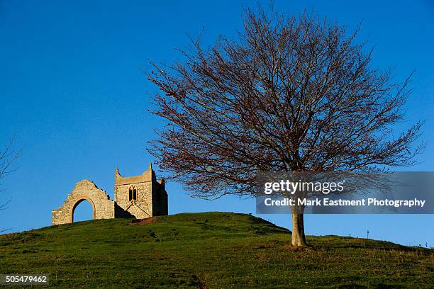 burrow mump, somerset - burrow mump stock pictures, royalty-free photos & images
