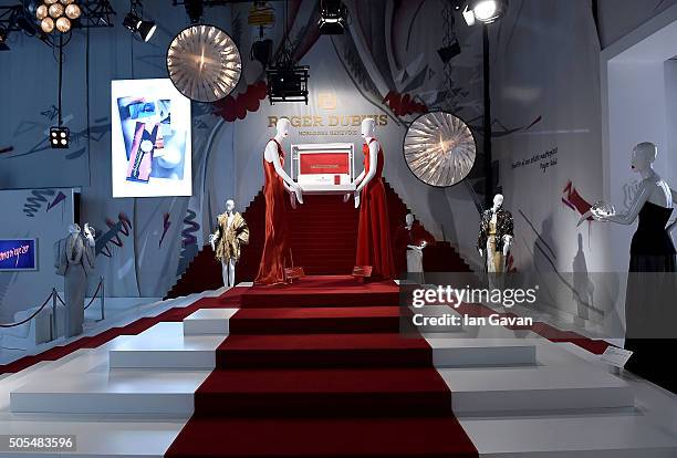 General view inside the Roger Dubuis stand at the SIHH 2016 on January 18, 2016 in Geneva, Switzerland.