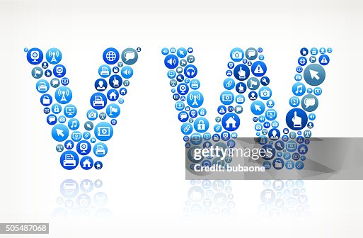 VW Technology Internet and Media Blue Button Pattern VW Technology Internet and Media Blue Button Pattern