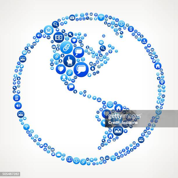 world globe technology internet and media blue button pattern - ipad lock screen stock illustrations