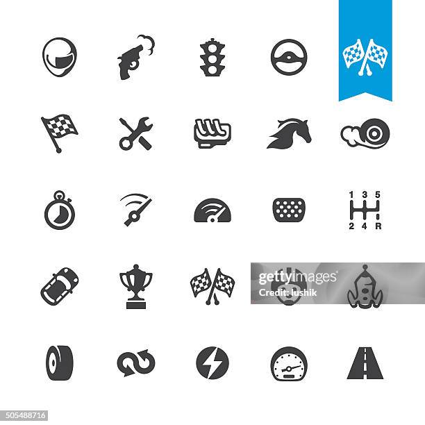 motorsport and auto racing vector icons - 另類能源交通工具 幅插畫檔、美工圖案、卡通及圖標