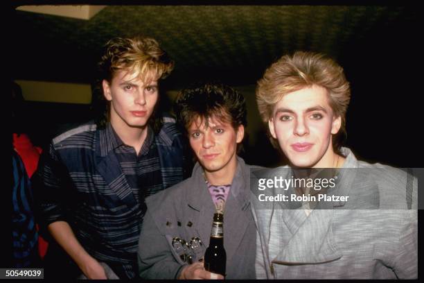 Andy Taylor, Nick Rhodes and John Taylor of the rock group Duran Duran.