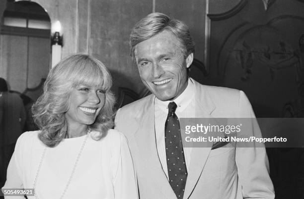 American actress Loretta Swit pictured with her husband, actor Dennis Holahan in London on 6th June 1984.