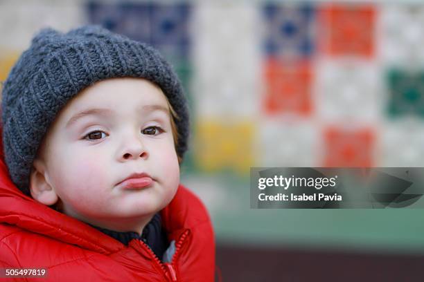 blonde boy with a funny expression - flushed cheeks stock pictures, royalty-free photos & images