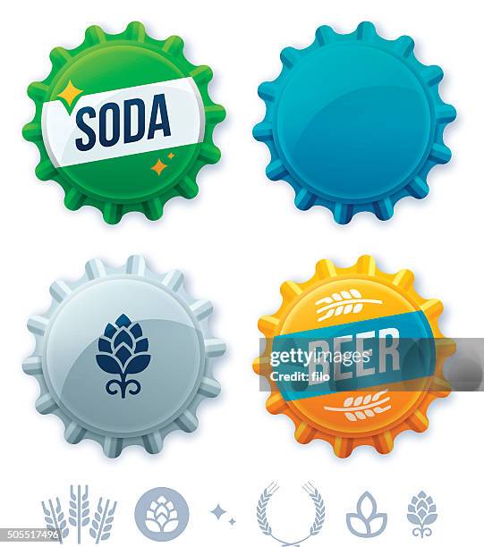 bottlecaps - lid stock illustrations