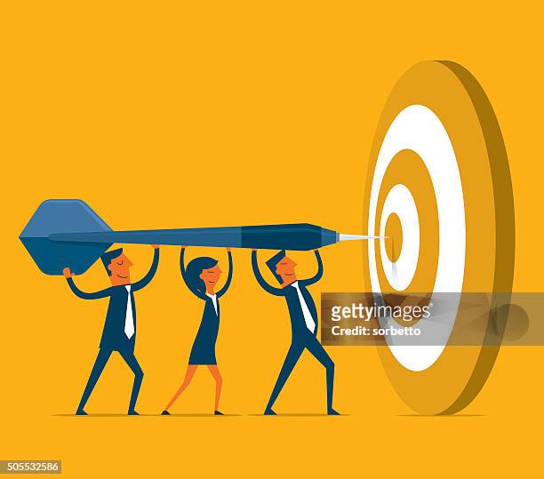 hitting the target - business success stock illustrations