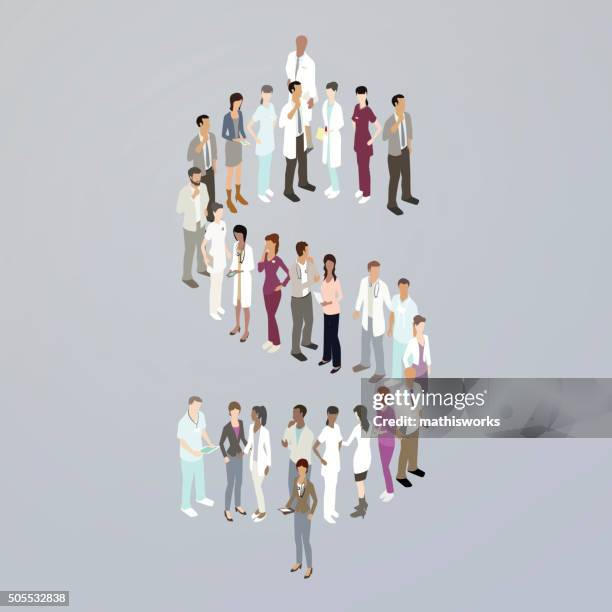 doctors forming a dollar sign - medical expense stock illustrations