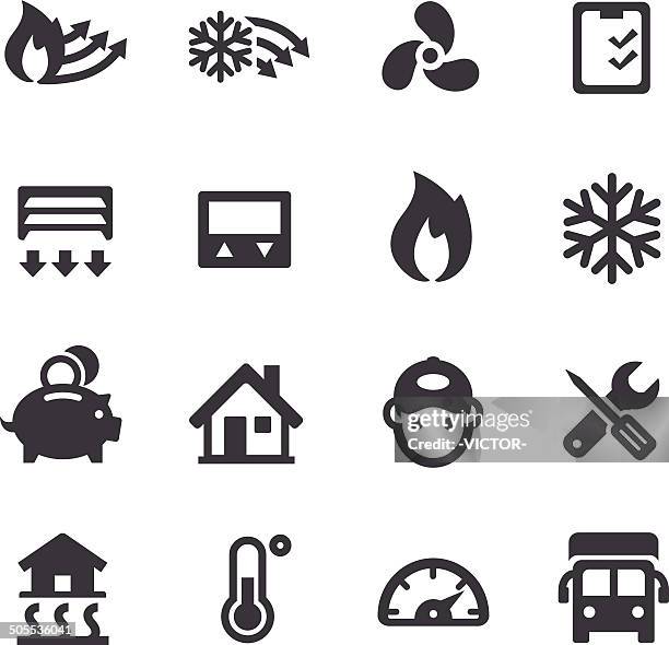 heizung und kühlung icons-acme series - heizung stock-grafiken, -clipart, -cartoons und -symbole